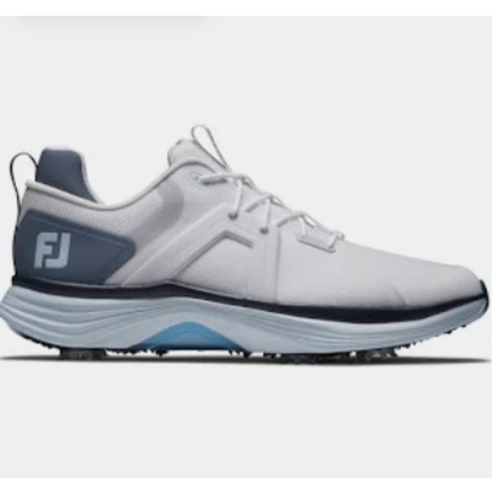 FootJoy HyperFlex Mens White Blue Spiked Golf Shoes StratoFoam 51080